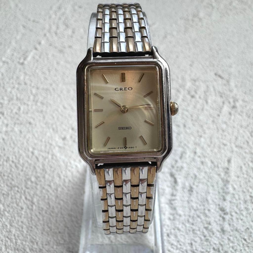 Б/у [Новая батарейка] Женские часы SEIKO CREO Tank Combi