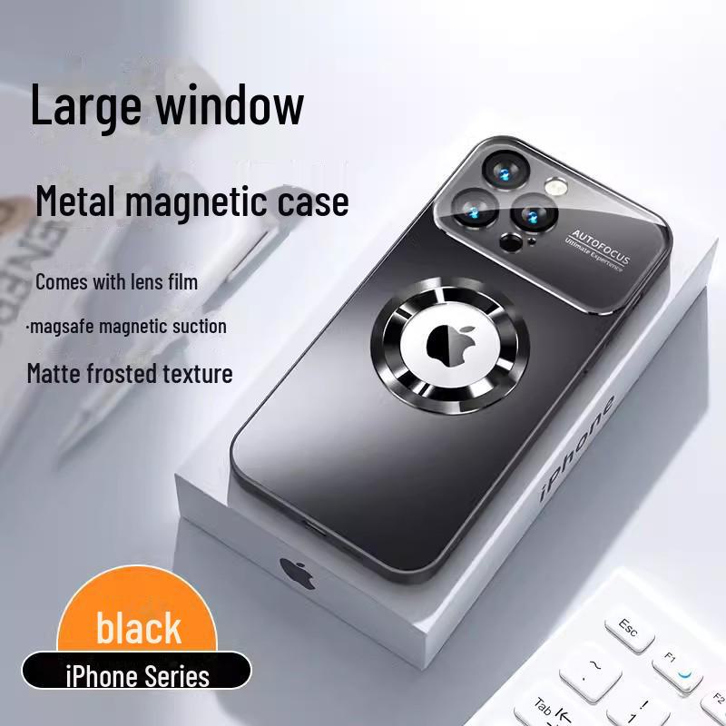 Магнитный матовый защитный чехол для iPhone 15, 14 и 13 Pro Max — защита от падений, большой дизайн с окном