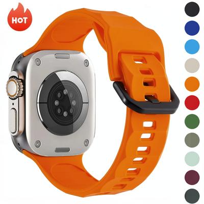Силиконовый ремешок для Apple Watch Ремешок 49мм 45мм 41мм Спортивный ремешок 44мм 46мм 42мм 38мм Браслет iWatch Ultra 10 9 8 7 6 SE 5 4 3