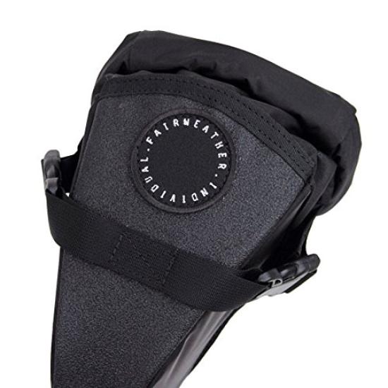 FAIRWEATHER Mini Seat Waterproof Bicycle Saddlebag for Touring Bag, Black, Compact, Lightweight,