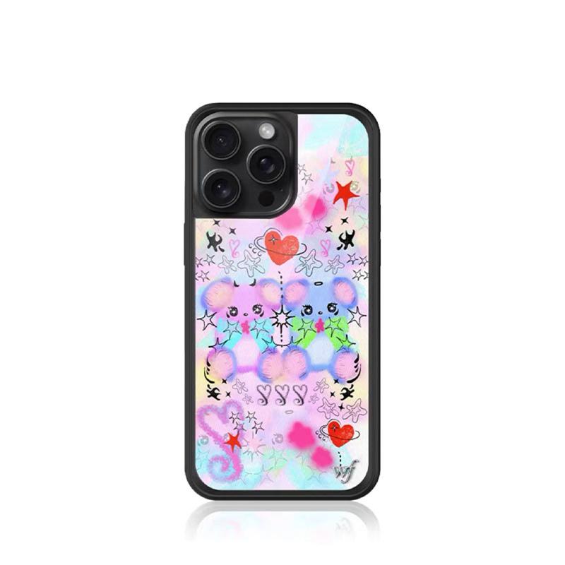 Wlidflower Модный чехол для телефона в горошек для iPhone 12 13Pro 14 15plus Spot Dog 16promax 15 14Pro 16 Олень Медведь милый Нижняя крышка