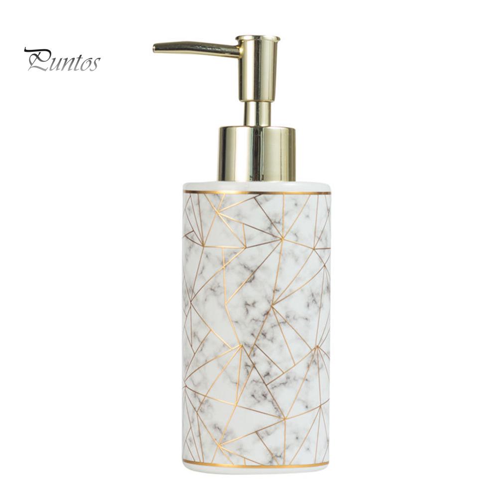 Puntos 300ml Stylish Marble Ceramic Lotion Shampoo Liquid Soap Dispenser Pump Bottle