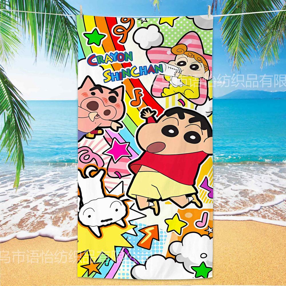 Extra Large Kids Quick Dry Bath Towel Cartoon Character Digital Print Double Sided Flannel Microfiber Beach Towel