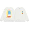 Casablanca Streetwear Oversized Cotton Hoodless Sweatshirt With Letter Print 380g Heavyweight Crewneck Pullover Men