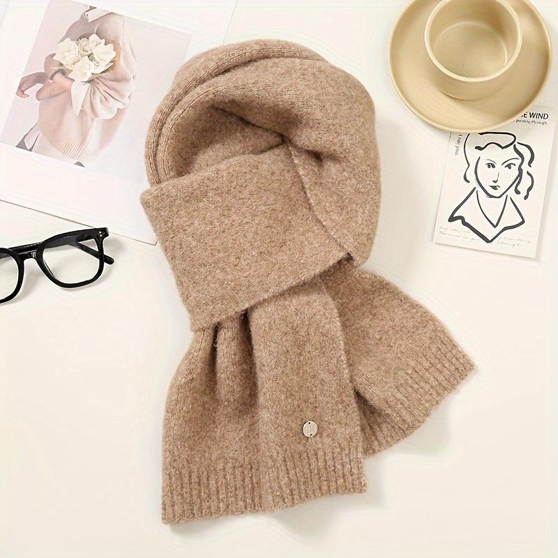 high quality2024 Korean-Style Winter New Scarf, Warm Blend Versatile Solid Color Neck Accessory.