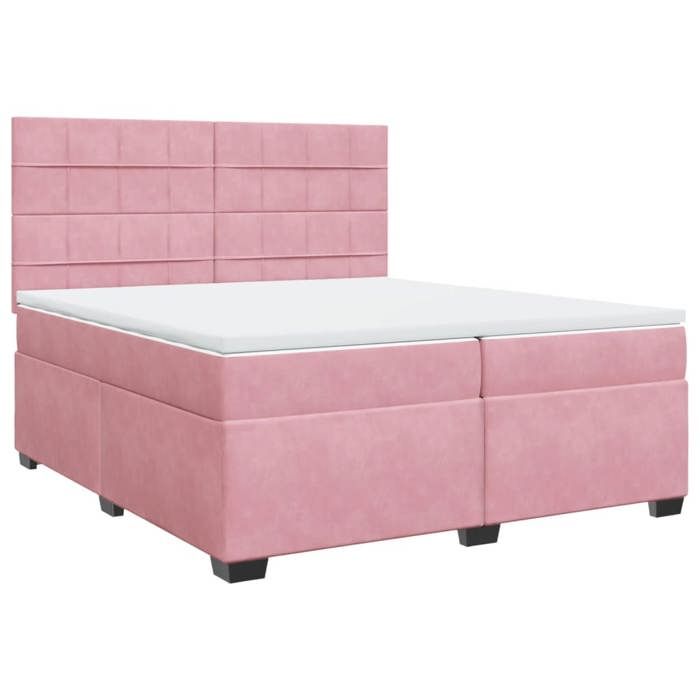 Maison Exclusive - Sommier à lattes de lit avec matelas Rose 200x200 cm Velours