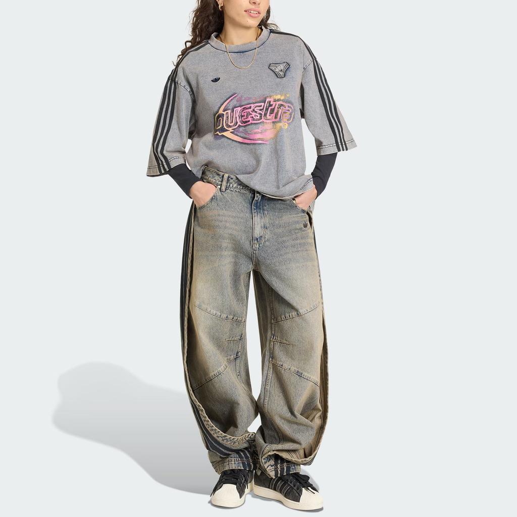 adidas Оригинальные ADILENIUM 5.0 БАНАНОВЫЕ НАКЛАДКИ ДЖОГГЕРЫ Джинсы Женские KY5189