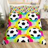 Футбольный комплект пододеяльника Нарисованный от руки эскиз Футбольный спортивный постельный комплект для мальчиков, подростков, мужчин Полуторный пододеяльник