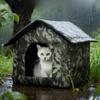 Зимнее гнездо для кошки Уличный домик для бездомной кошки и собаки Съемный и моющийся домик для кошки Порог с водозащитой Дождезащитные лежанки для домашних животных