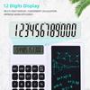 Foldable Calculator & 6 Inch LCD Writing Tablet Digital Drawing Pad 12 Digits Display with Stylus