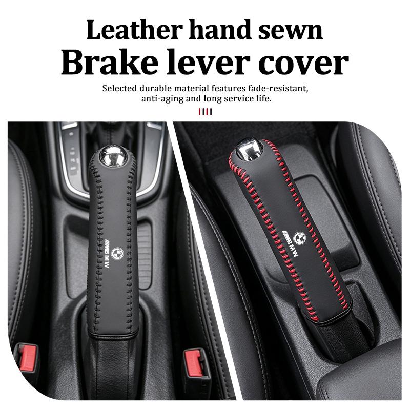 SCKS3 Car Handbrake Cover Hand Sewn Protective Gear Shift Lever Sleeve For BMW M F10 F20 F30 F40 F15 F25 F26 F31 F49 E62 E83 E84