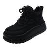 Fashion 2024 Fashion High Help  Daddy Shoes Female Thick Bottom Autumn And Winter New Cashmere Shoes Lace-up Female Casual Sports Shoes