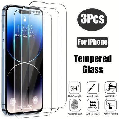 Защитное стекло из закаленного стекла для Iphone 11 12 13 Mini 14 Pro XS Max X XR 6 6S 7 8 Plus SE2 SE3, 3 шт.