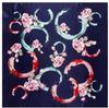 90*90cm Brand Female Silk Scarfs Women Polyester Square Scarf Rose Flowers Print Scarves/Spring Summer Shawls For Ladies