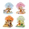 Four Seasons Cherry Blossom House Building Blocks Micro Particle Brick Game Assembly Toys For Kids Adult Creative Decoration