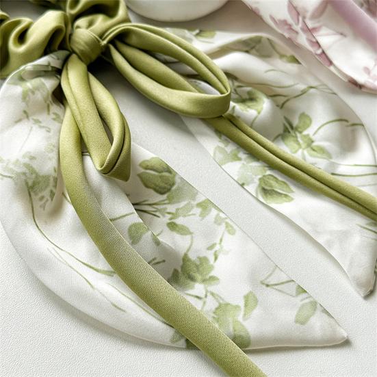 Атласные резинки для волос для женщин и девочек, держатель для хвоста, эластичная длинная лента, декор в виде банта, длинная вьющаяся тонкая повязка для волос, аксессуары для волос