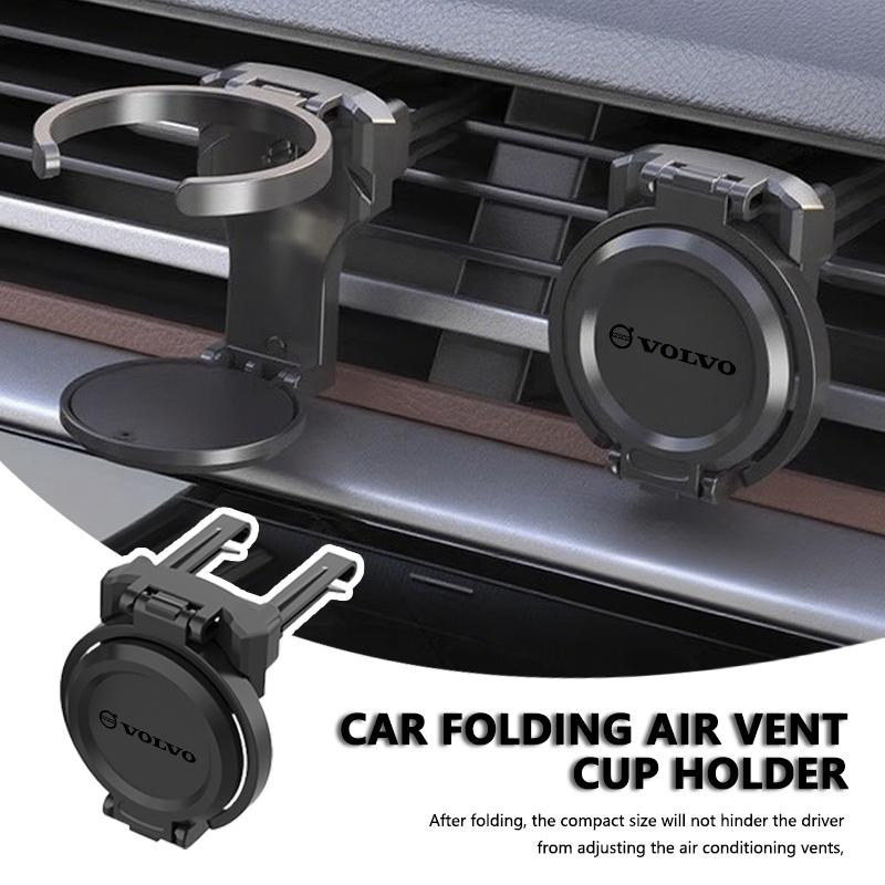 Universal Car Air Outlet Folding Storage Drink Coffee Cup Holder For Volvo XC90 V90 V60 XC60 V40 C40 XC40 V70 S80 S60 S90 XC70