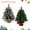 20 Inch Small Christmas Tree Tabletop Decor with Warm White LED Light String Red Fruit Plastic Pine