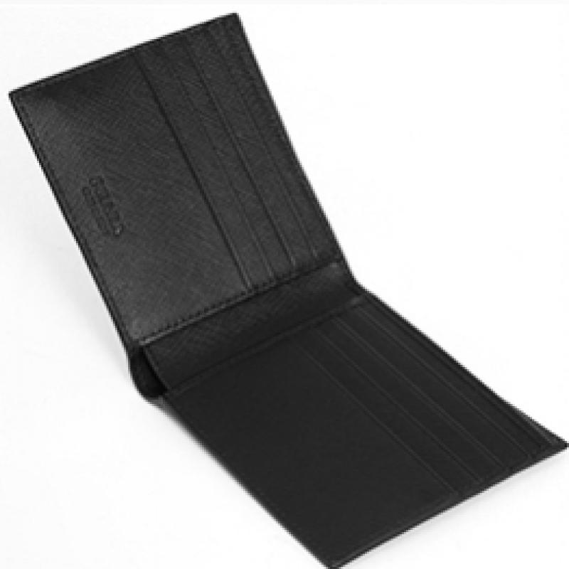 Prada 2mo513 Qme F0002 Saffiano Logo Bifold Wallet