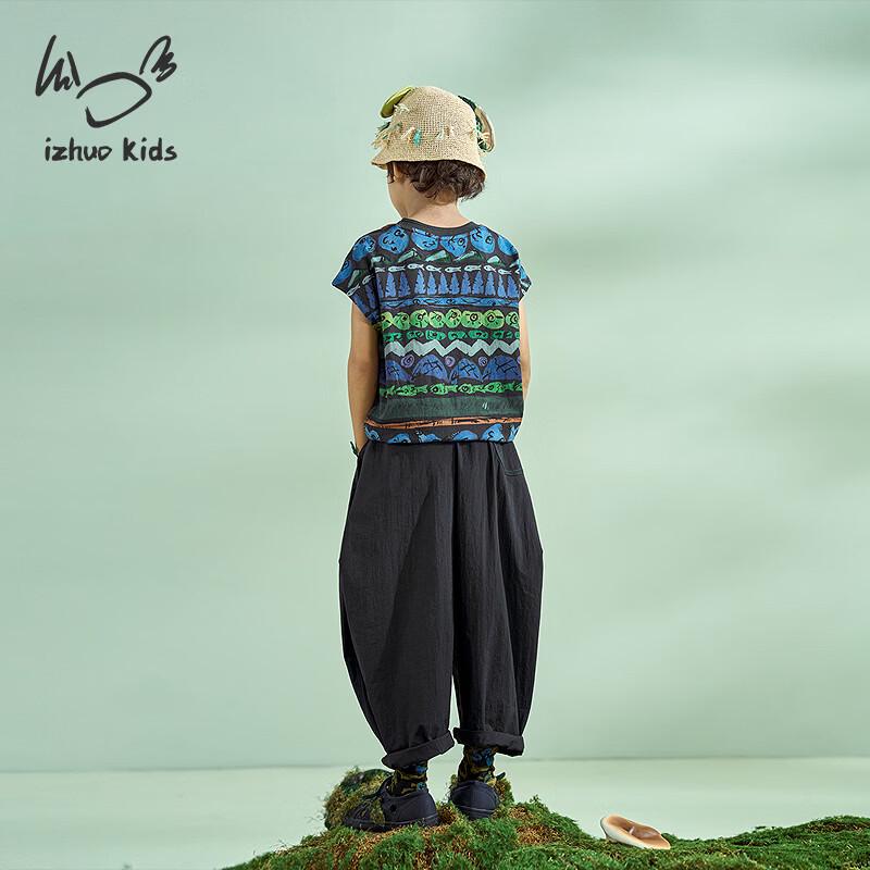Rizhe KIDS Футболка-поло с коротким рукавом и воротником-стойкой из хлопка с летающей свиньей