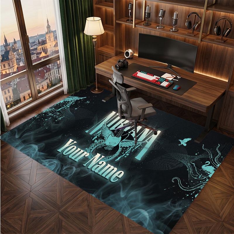 Nirvana Personalized Crystal Velvet Carpet, Customized Name Text Soft Anti‑Slip Rug for Living Room Bedroom