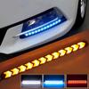 2Pcs LED Arrow Daytime Running Light with Flexible Waterproof Headlight DLR Turn Signal Yellow Light Car Decoration Driving Light 12V