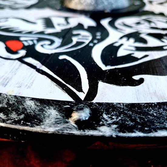 60,96 см Деревянный щит с принтом дракона Копия средневекового щита викинга Щит Вальхаллы Фенрир Серый потертый в бою Щит