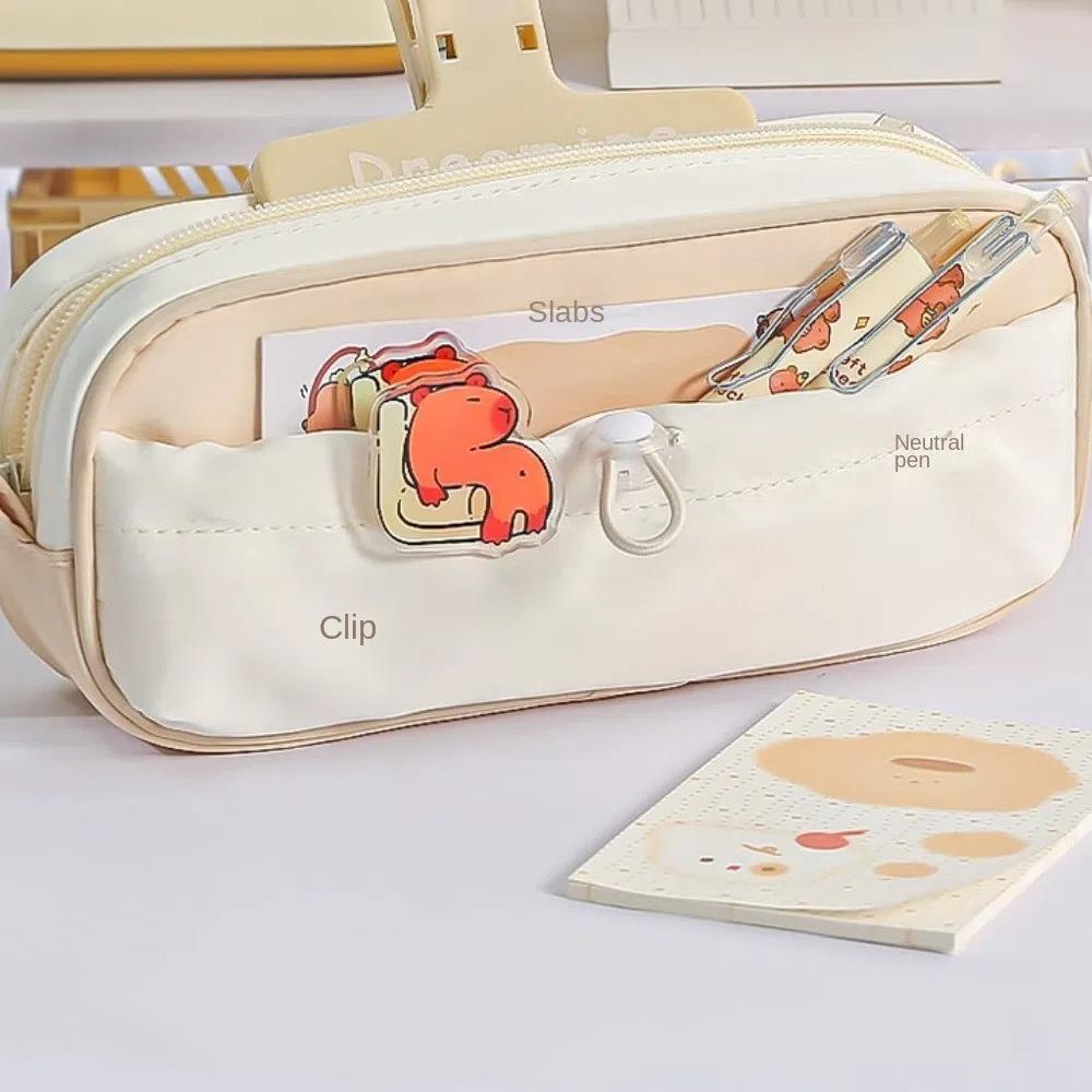 Large Capacity Large Capybara Pen Bag Pencil Case Cartoon Pencil Bag Office