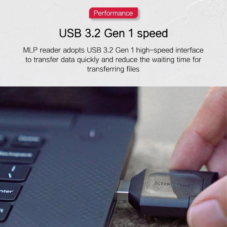 Kingston Устройство чтения карт памяти SD MLP USB 3.2 UHS-II Устройство чтения карт памяти SDHC Устройство чтения карт памяти SDXC USB-адаптер MobileLite Plus для компьютера
