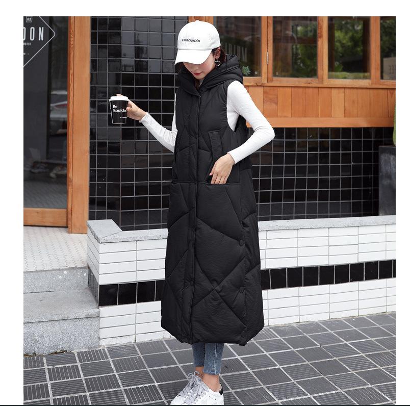 Пуховый хлопковый жилет для женщин средней длины, осенне-зимний новый стиль, корейский толстый жилет средней длины, куртка