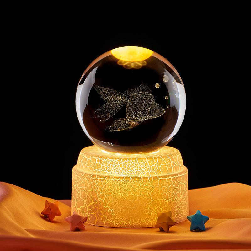 Engraved Crystal Music Box Night Light - Perfect Gift for Classmates or Best Friends