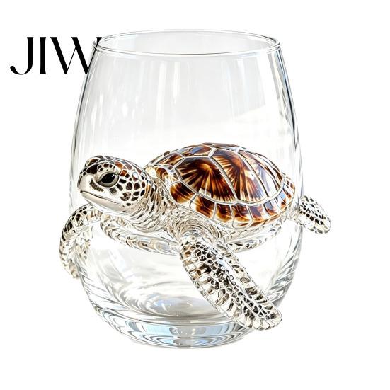 Nautical Home Decor Octopus Glass Tumbler, 350ml Stemless Wine Glass, Whale Dolphin Turtle Artistic Sea Creature Cup Drinking Cup, Handcrafted