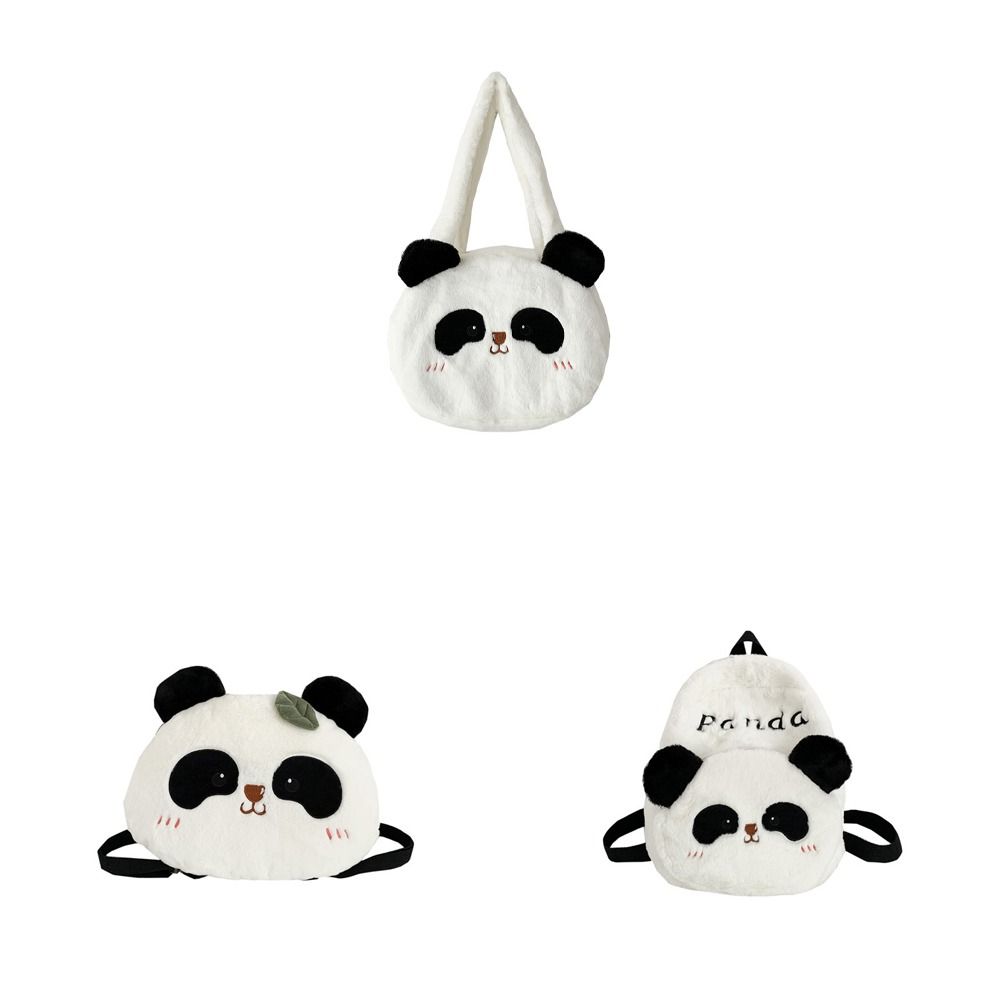 Animal Students School Bag Plush Cartoon Messaage Bag Adjustable Panda Backpack Travel