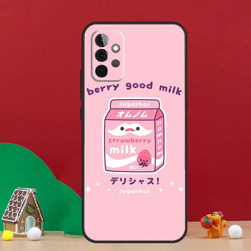 Милый кейс 'Клубничное молоко' для Samsung Galaxy A56 A33 A13 A36 A23 A52 A32 A12 A54 A34 A14 A16 A53 A15 A35 A55 A17