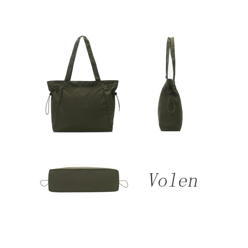 Volen сумка-тоут женская большая вместительная сумка через плечо нейлоновая легкая сумка через плечо водоотталкивающая простая сумка для поездок на работу унисекс (YJP0036WH)