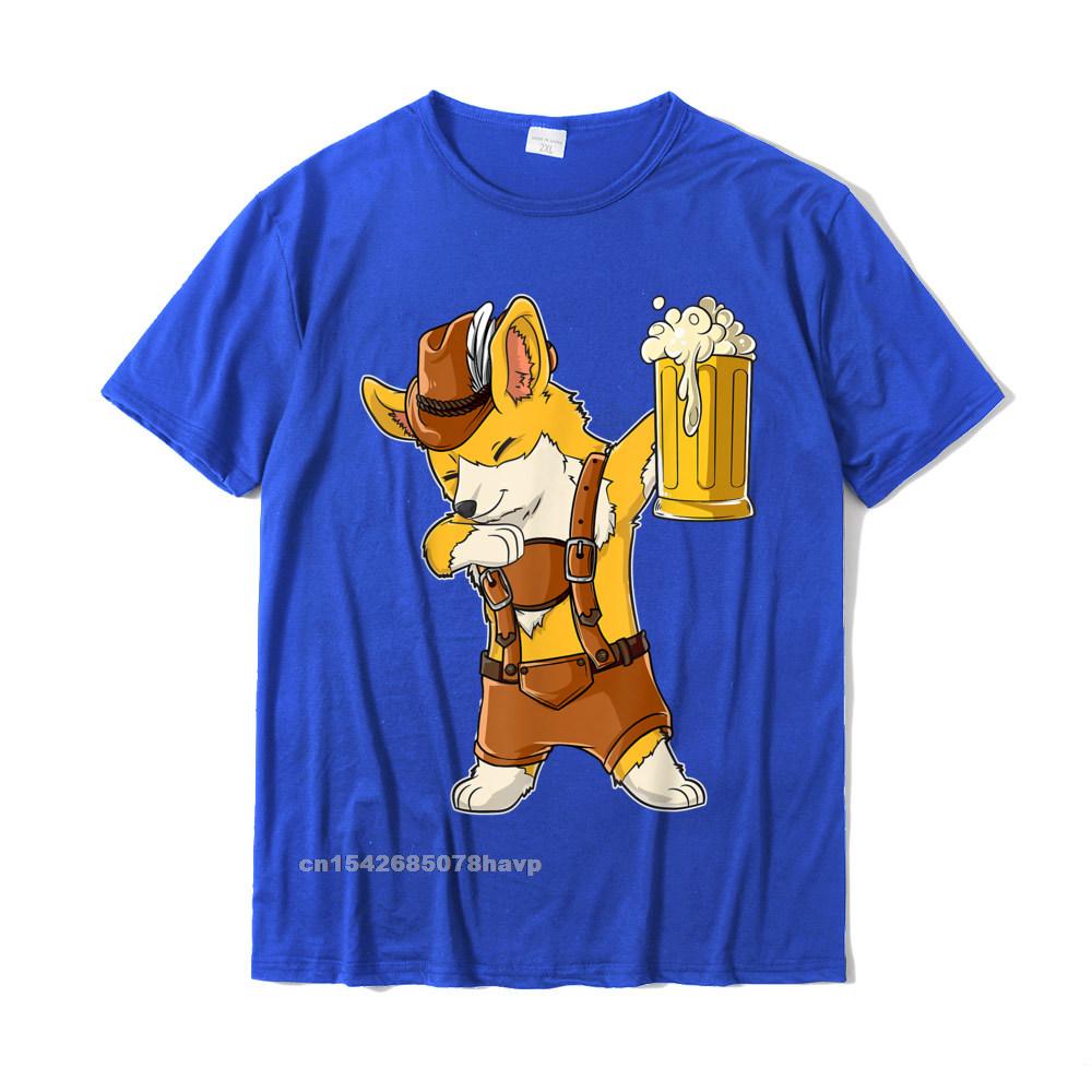 Dabbing Corgi T Shirt Oktoberfest Lederhosen Unisex Prost Beer Tees Faddish Custom Cotton Unisex T Shirt Print