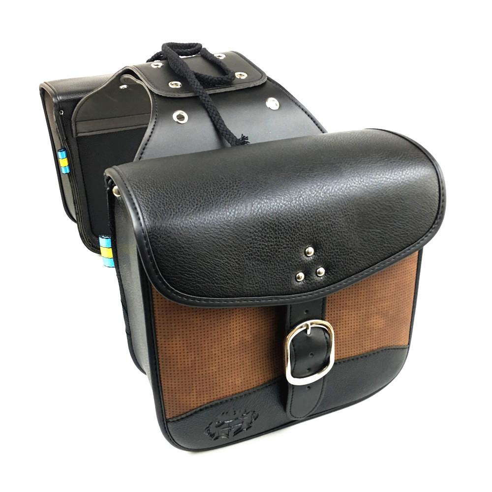 2 шт. универсальная мотоциклетная седельная сумка из искусственной кожи, седельная сумка для инструментов, сумка для хранения багажа для