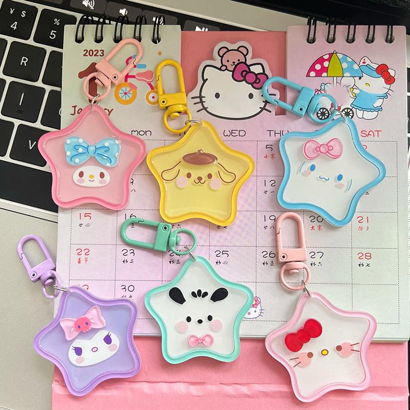 Милый мультяшный акриловый брелок Sanrio Звезда Ins Сладкая Девочка Подвеска для Школьной Сумки Брелок Подарок Другу