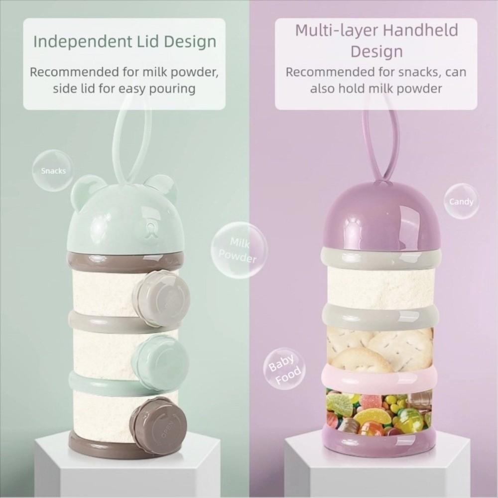 4 Layer Milk Powder Box Multiple Openings Milk Powder Bottles Cartoon Infant Baby Food Storag Box