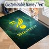 Custom Text Printed Rug Norwich City Non Slip Floor Carpet For Home Room Decor