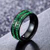Fashion Couple Rings Romantic Green Rhinestones CZ Women Rings Set Trendy Men Stainless Steel Zirconia Ring Wedding Band Jewelry