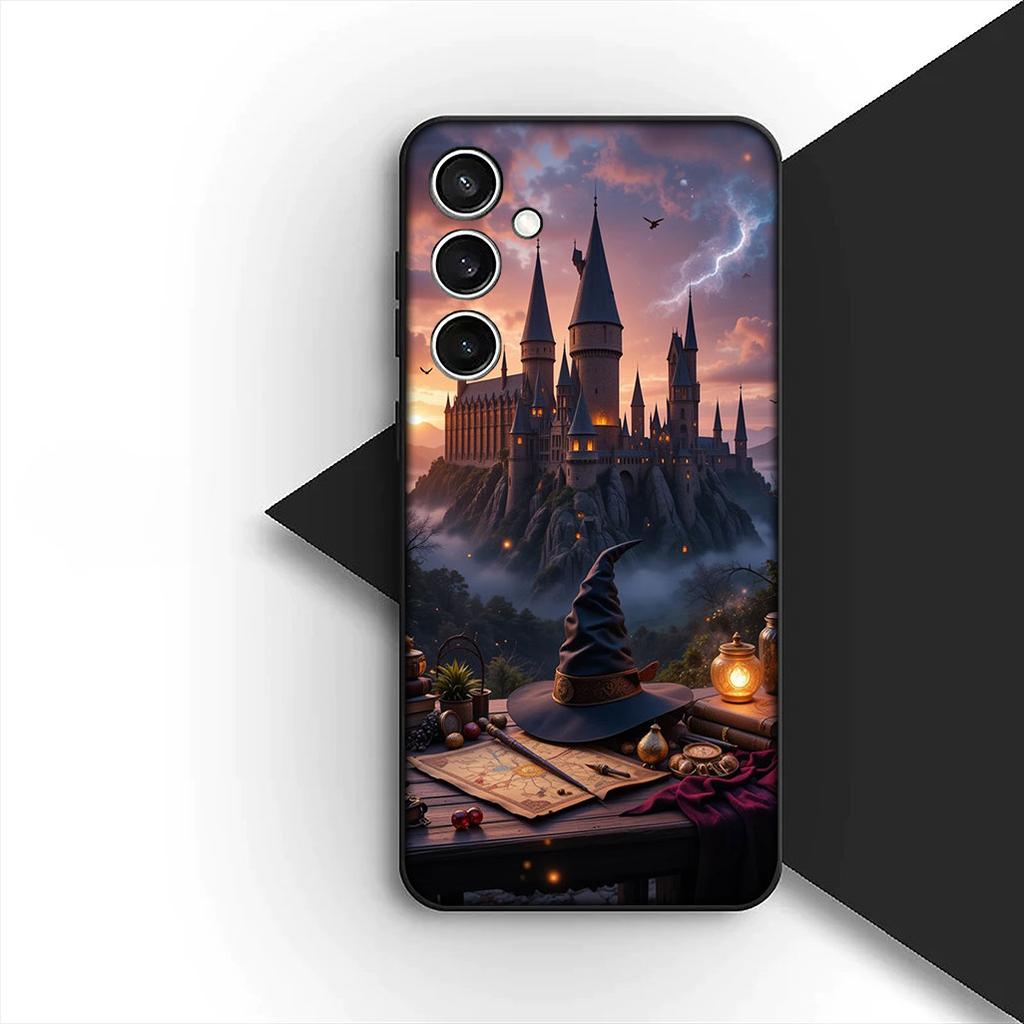 Для Samsung Galaxy S10 S8 S9 Plus A33 A34 A31 70 A71 A72 Note 20 9 8 S10E Чехол для телефона Мягкий чехол Замок Гарри Поттер Палочка Сова