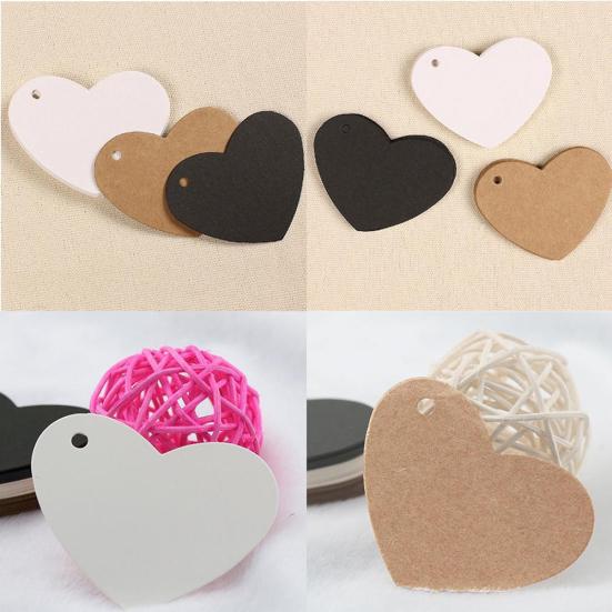 DIY Wave Edge Love Heart Gift Paper Label Price Hang Tags Wedding Party Cards