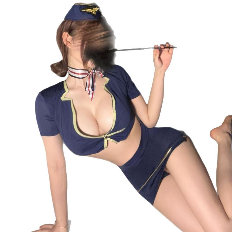 Sexy lingerie sexy hot pure desire deep temptation free flight attendant uniform nightclub clothing hip nightdress
