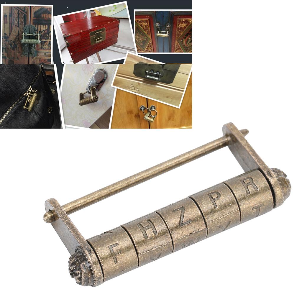 Антикварный кодовый замок в старинном китайском стиле, парольный замок для двери, навесной замок для шкафа, шкафа