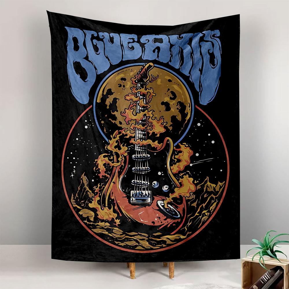 Rock Guitar Tapestry Wall Hanging, Metal Music Art, Wall Decor for Bedroom Living Room Dorm