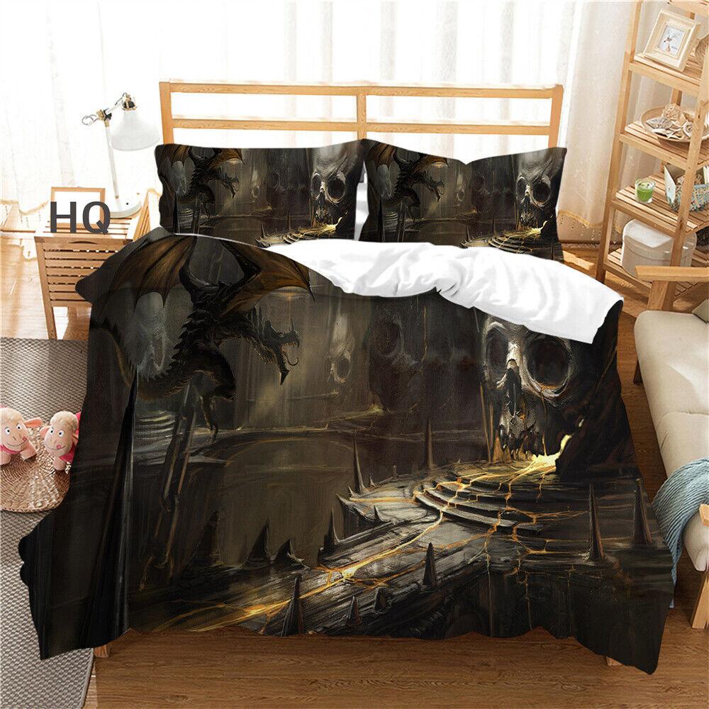Пододеяльник с черепом, постельное белье для взрослых, постельное белье, молодежное покрывало, наволочка