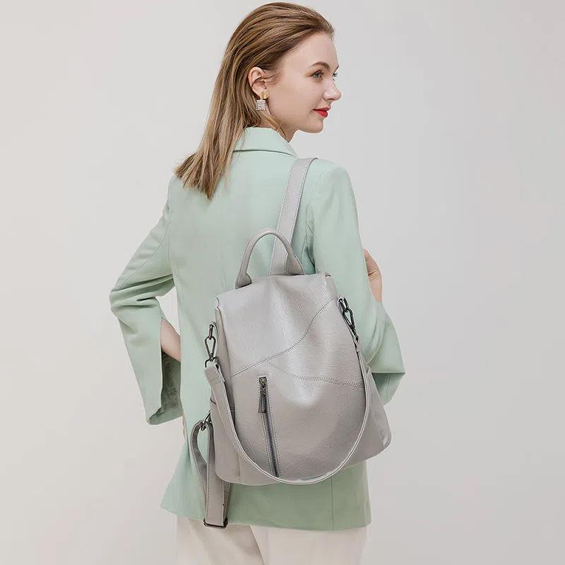 Рюкзак из натуральной кожи, женский универсальный рюкзак из мягкой кожи, большой вместительности, противоугонный женский рюкзак, дорожная сумка