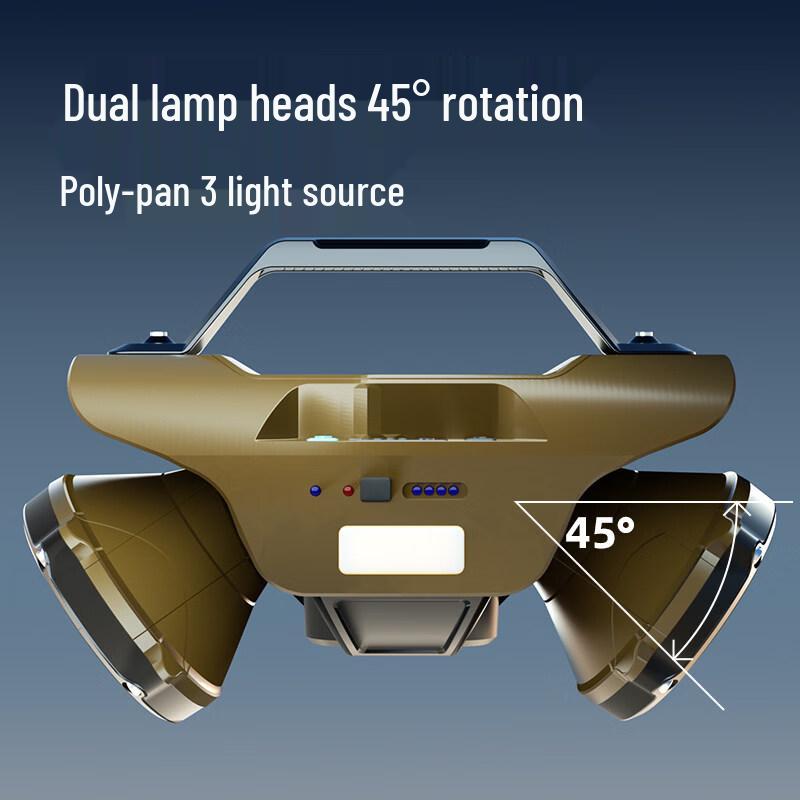 WARSUN D5000 Rechargeable Handheld Searchlight with Triple Light Sources
