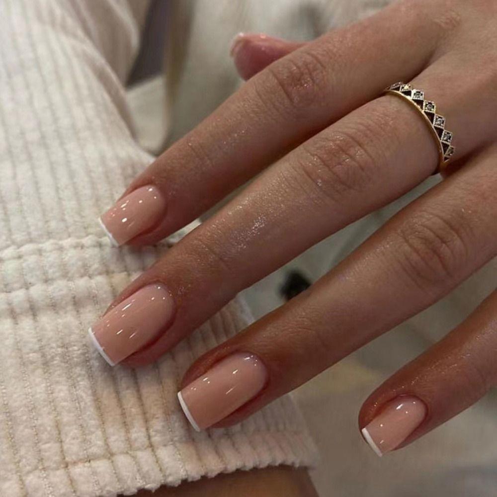 Радужные линии Накладные ногти Длинные квадратные накладные ногти Новые типсы для ногтей своими руками